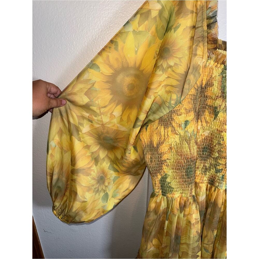NWT JESSAKAE Plus Size Romantic Empire Waist Sunflower Cottagecore Ball Gown 5X - Picture 3 of 7